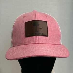 South Carolina/Charleston Ball Caps pink with leather patch